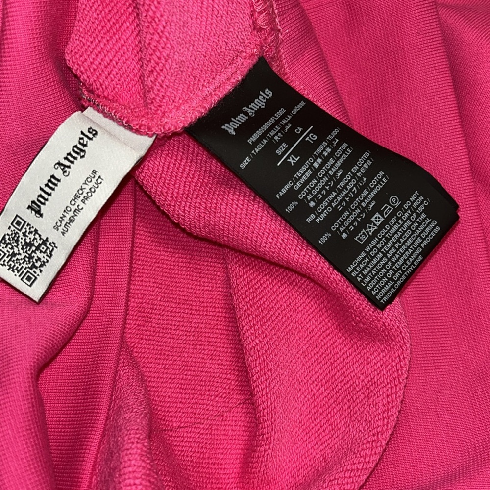 Palm Angels Heavyweight Unisex Neck Logo Kangaroo Pocket Hoodie NWT - Picture 7 of 9